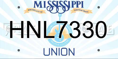 HNL7330 Mississippi License Plate