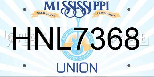 HNL7368 Mississippi License Plate