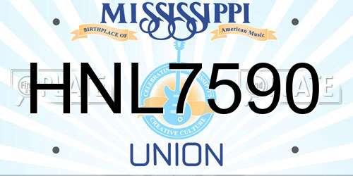 HNL7590 Mississippi License Plate