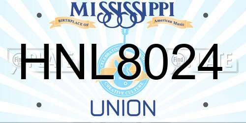 HNL8024 Mississippi License Plate