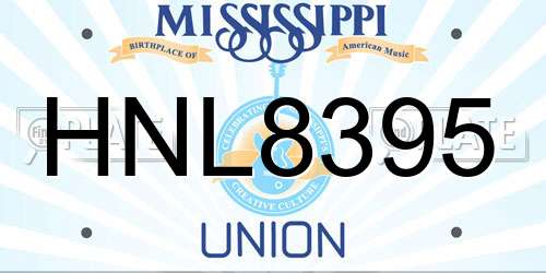 HNL8395 Mississippi License Plate