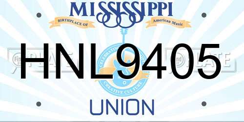 HNL9405 Mississippi License Plate