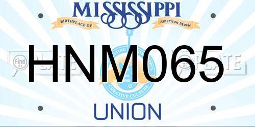 HNM065 Mississippi License Plate