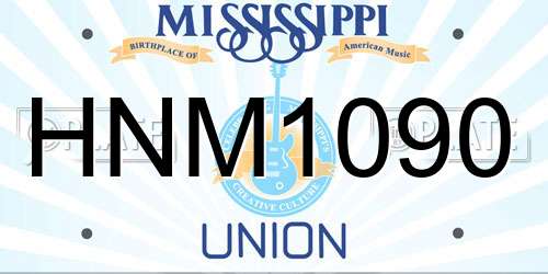 HNM1090 Mississippi License Plate