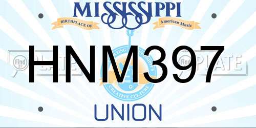 HNM397 Mississippi License Plate