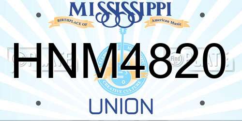 HNM4820 Mississippi License Plate