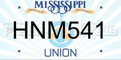 HNM541 Mississippi License Plate