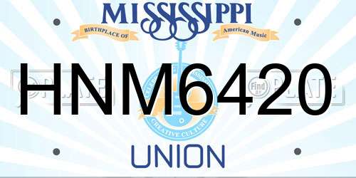 HNM6420 Mississippi License Plate