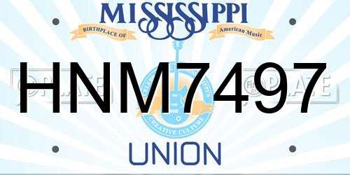 HNM7497 Mississippi License Plate
