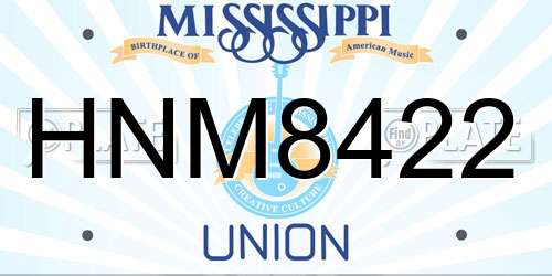 HNM8422 Mississippi License Plate