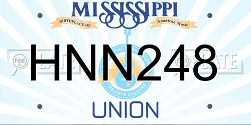 HNN248 Mississippi License Plate