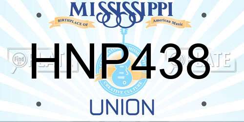 HNP438 Mississippi License Plate