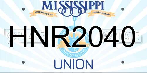 HNR2040 Mississippi License Plate