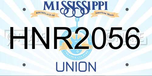 HNR2056 Mississippi License Plate