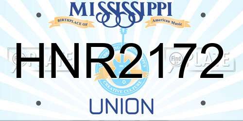 HNR2172 Mississippi License Plate