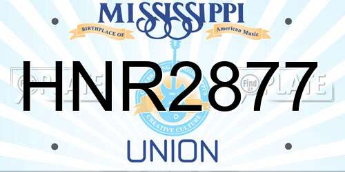 HNR2877 Mississippi License Plate
