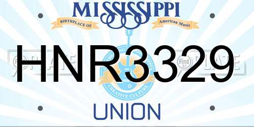 HNR3329 Mississippi License Plate