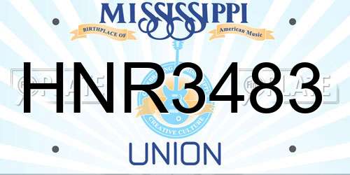 HNR3483 Mississippi License Plate