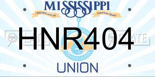 HNR404 Mississippi License Plate