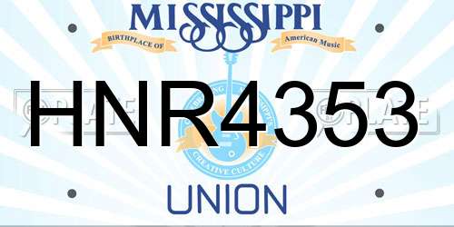 HNR4353 Mississippi License Plate