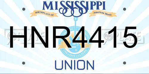 HNR4415 Mississippi License Plate