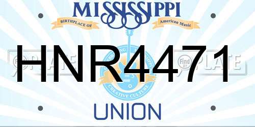 HNR4471 Mississippi License Plate