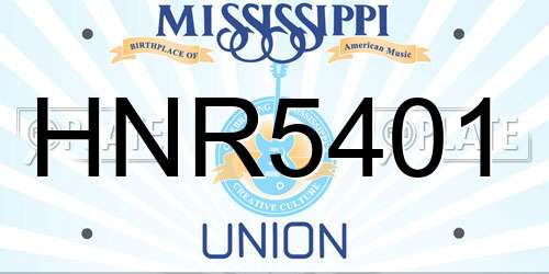 HNR5401 Mississippi License Plate