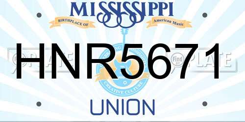 HNR5671 Mississippi License Plate