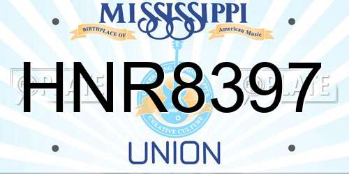 HNR8397 Mississippi License Plate