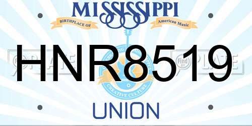 HNR8519 Mississippi License Plate