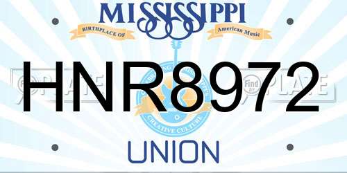 HNR8972 Mississippi License Plate