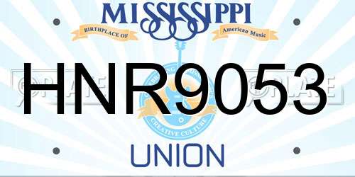 HNR9053 Mississippi License Plate