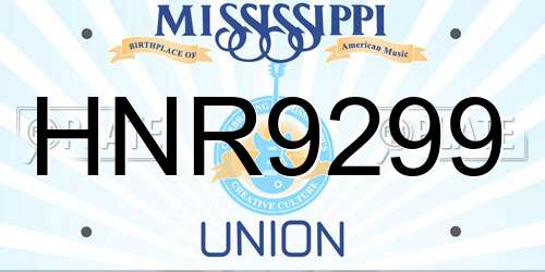 HNR9299 Mississippi License Plate