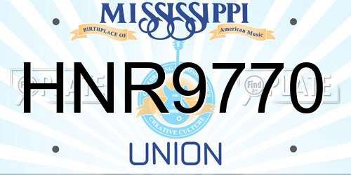HNR9770 Mississippi License Plate