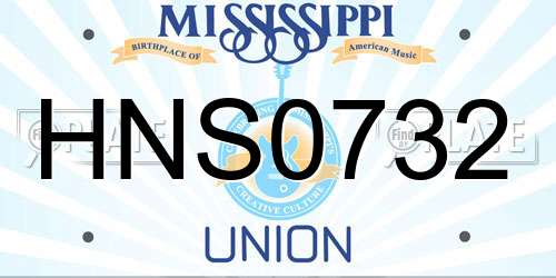 HNS0732 Mississippi License Plate