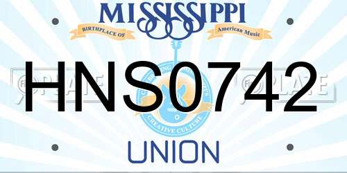 HNS0742 Mississippi License Plate
