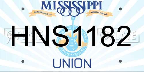 HNS1182 Mississippi License Plate