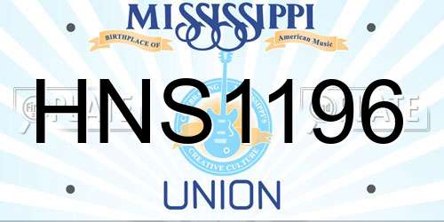 HNS1196 Mississippi License Plate