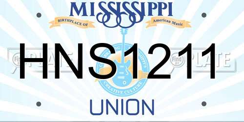 HNS1211 Mississippi License Plate
