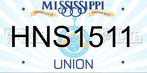 HNS1511 Mississippi License Plate