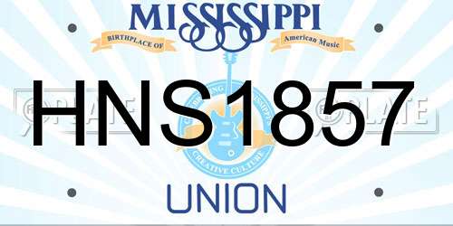 HNS1857 Mississippi License Plate