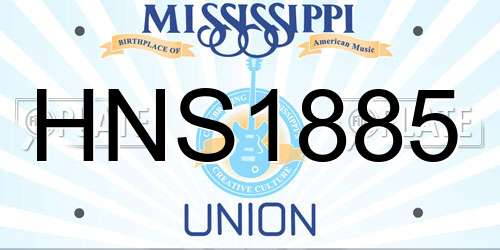 HNS1885 Mississippi License Plate