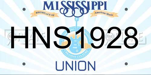 HNS1928 Mississippi License Plate