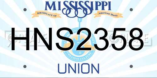 HNS2358 Mississippi License Plate