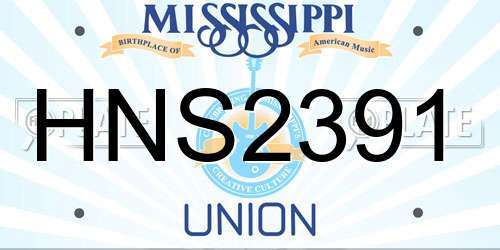HNS2391 Mississippi License Plate