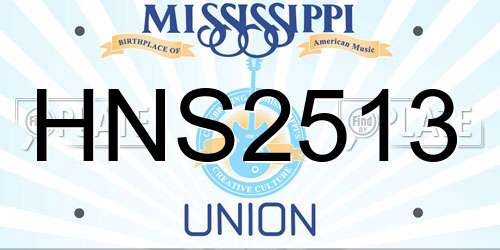 HNS2513 Mississippi License Plate