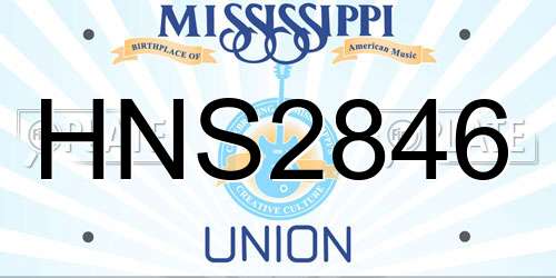 HNS2846 Mississippi License Plate