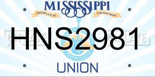 HNS2981 Mississippi License Plate
