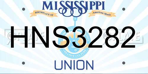 HNS3282 Mississippi License Plate