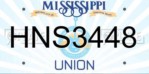 HNS3448 Mississippi License Plate